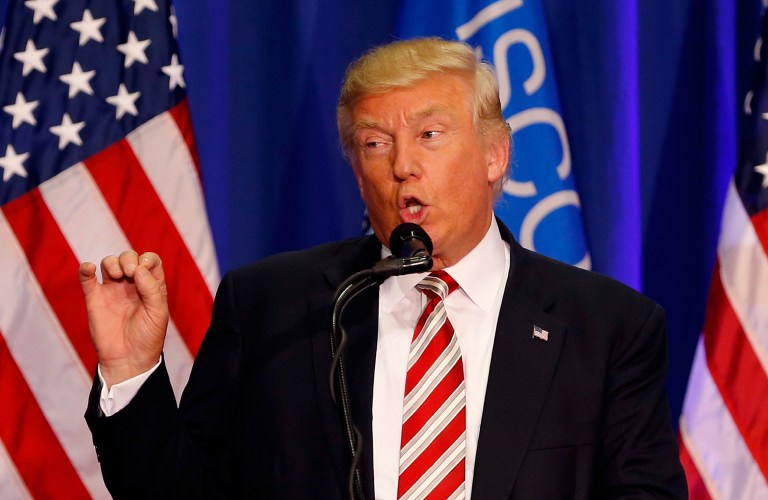 Donald Trump, promising to be the agent of change, said he has listened to their —œcries of help from so many people—£ in America. (AP Photo/Gerald Herbert)