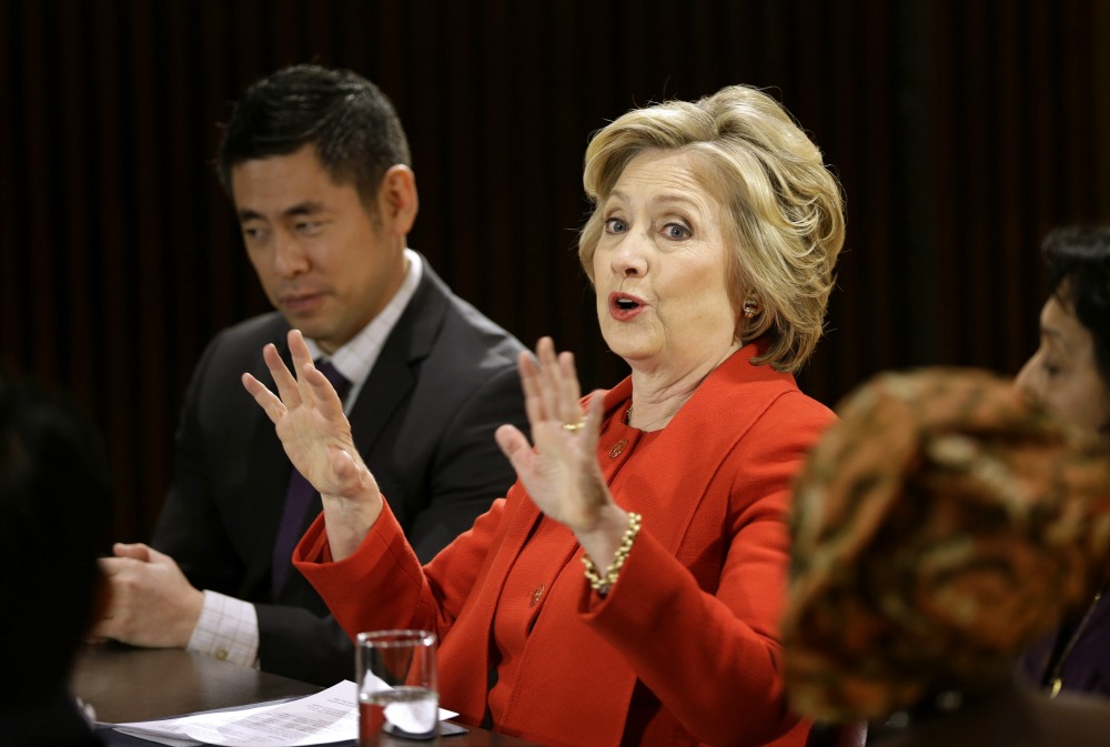 Hillary Clinton laughs at idea of letting men into her cabinet