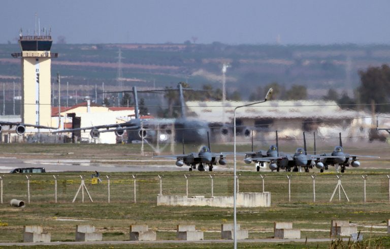 U.S. European Command said electric power was restored Friday, after a week in which a backup generator was used to power critical base operations. (AP Photo)