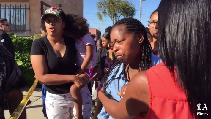 The Los Angeles Police Department says it is investigating a fatal shooting of an 18-year-old black man involved in a stolen car chase. (Screengrab/LA Times)
