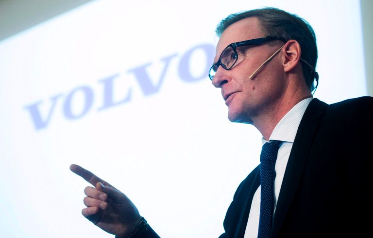 Volvo's CEO Olof Persson speaks during a news conference in Stockholm, Thursday Feb. 6, 2014. Truck maker AB Volvo plans to lay off 4,400 employees this year as it revealed a 37 percent slide in fourth quarter profits. Persson said the job losses, which include the previously announced reduction of 2,000, will affect employees worldwide in group truck operations, as well as in technology, sales, marketing, IT, finance and human resource departments. (AP Photo/TT News Agency, Fredrik Sandberg) SWEDEN OUT