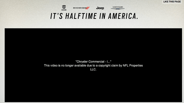 NFL copyright claim nixes “Halftime in America”