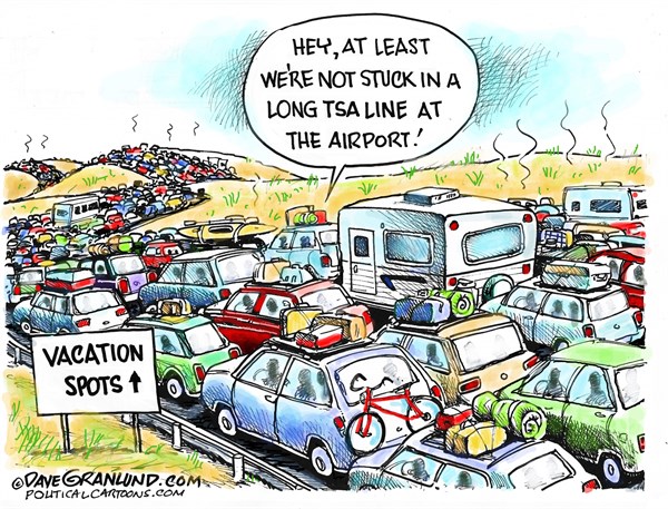 Editorial cartoon: Roadside vacation spot