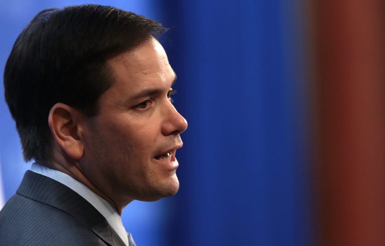 Republican presidential candidate Sen. Marco Rubio speaks at the Heritage Foundation April 15, 2015 in Washington. (Photo by Win McNamee/Getty Images)