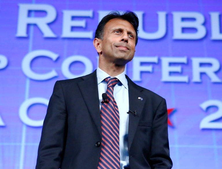Louisiana Gov. Bobby Jindal attends the Southern Republican Leadership Conference in Oklahoma City on Friday, May 22, 2015. (AP Photo/Alonzo Adams)