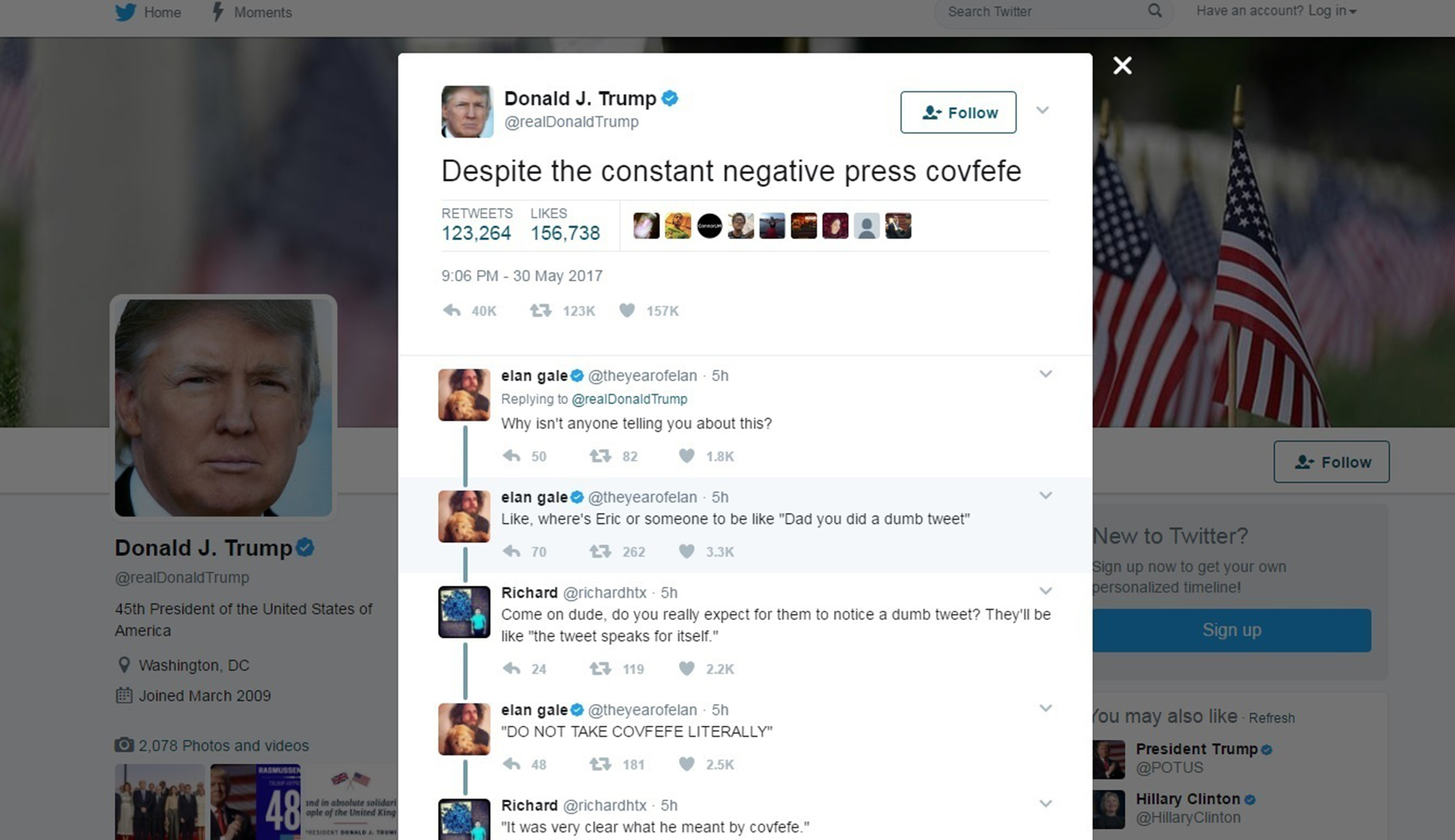 Hail the covfefe in chief