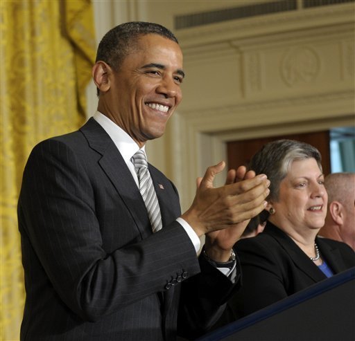 Homeland Security Secretary Janet Napolitano, a former governor, is on Emily's List's women to watch in 2016. AP Photo.