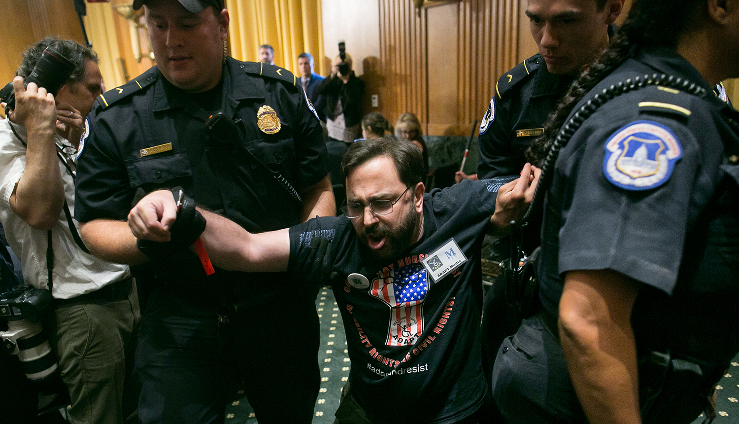 Capitol police arrest 181 during protests at Graham-Cassidy bill hearing