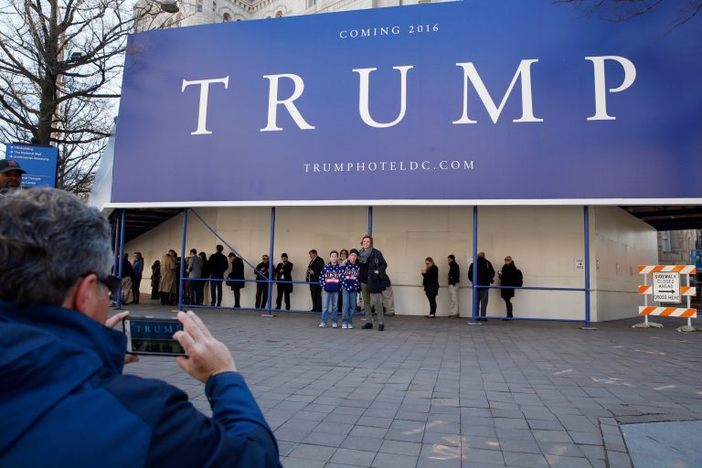 Win or lose, the height of Donald Trump's hotel pales in comparison to the Hughes Memorial Tower. (AP Photo)
