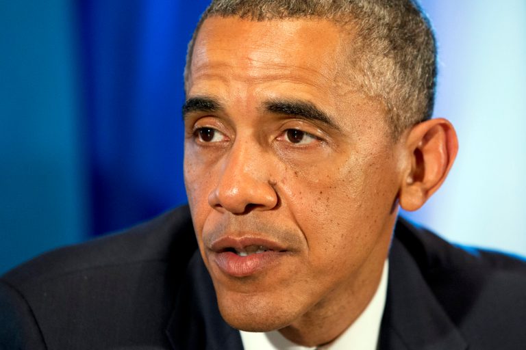 U.S. President Barack Obama speaks to the media, while meeting with El Salvador's President Salvador Sanchez Ceren, Guatemala's President Otto Perez Molina, and Honduran President Juan Hernandez, to discuss Central American immigration and the border crisis in the Cabinet Room of the White House Friday, July 25, 2014, in Washington. (AP Photo)