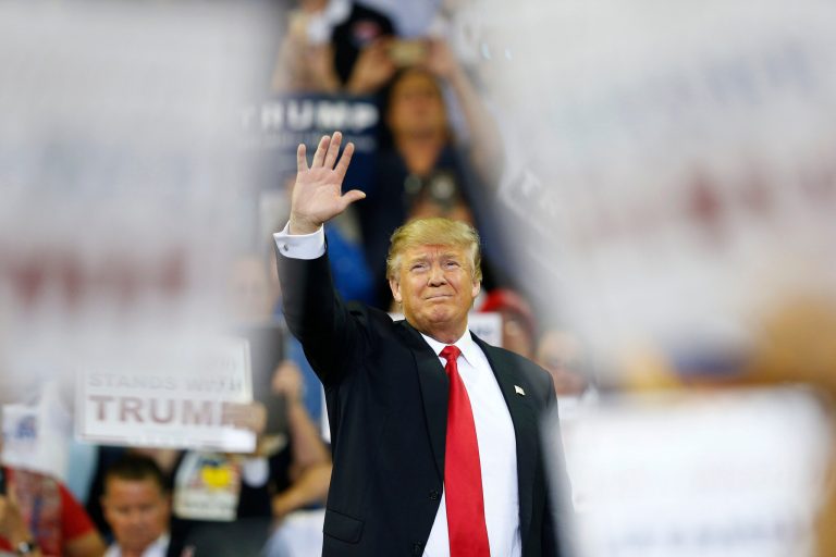 Republican presidential candidate Donald Trump speaks during a campaign rally, Saturday, March 5, 2016, in Orlando, Fla. (AP Photo/Brynn Anderson)