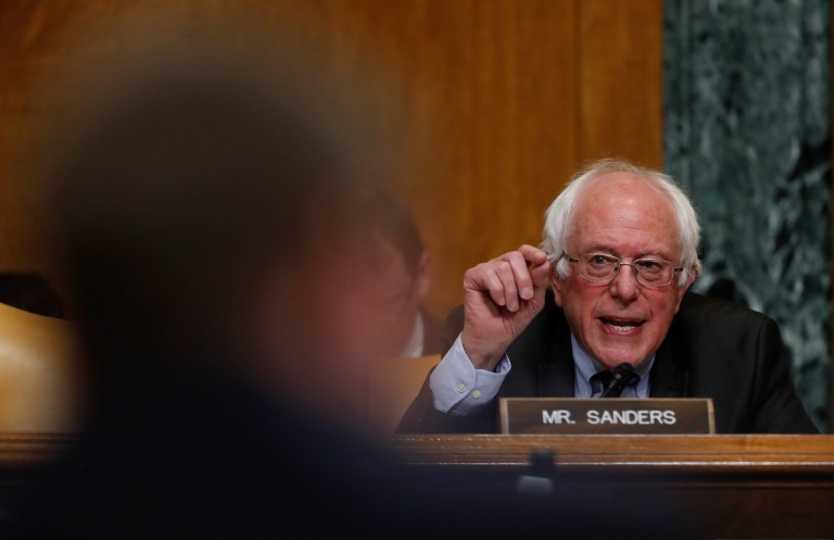 The socialist senator from Vermont just undercut Democrat leadership to save Mick Mulvaney. (AP Photo/Carolyn Kaster)