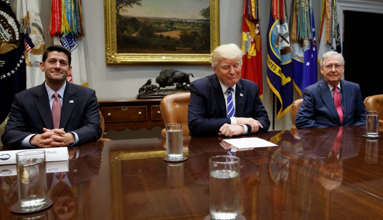 A Michigan lawmaker said Thursday that even though Republican majorities, in theory, give them control of the House and Senate, the GOP is split, which is why Democrats are able to have a big impact. (AP Photo/Evan Vucci)