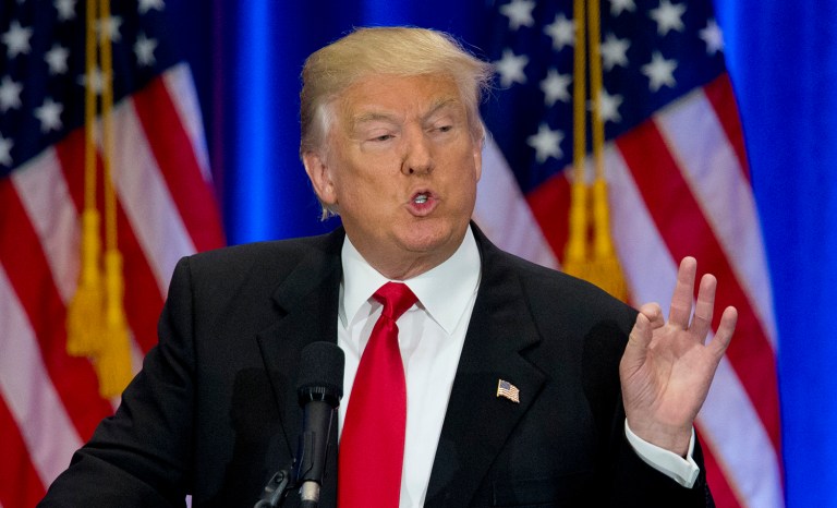 The Wall Street Journal, which has been critical of Trump's hardline campaign rhetoric against China and free trade, said that the president-elect may have made a shrewd move when he had a phone call last week with Taiwanese President Tsai Ing-wen. (AP Photo/Mary Altaffer)