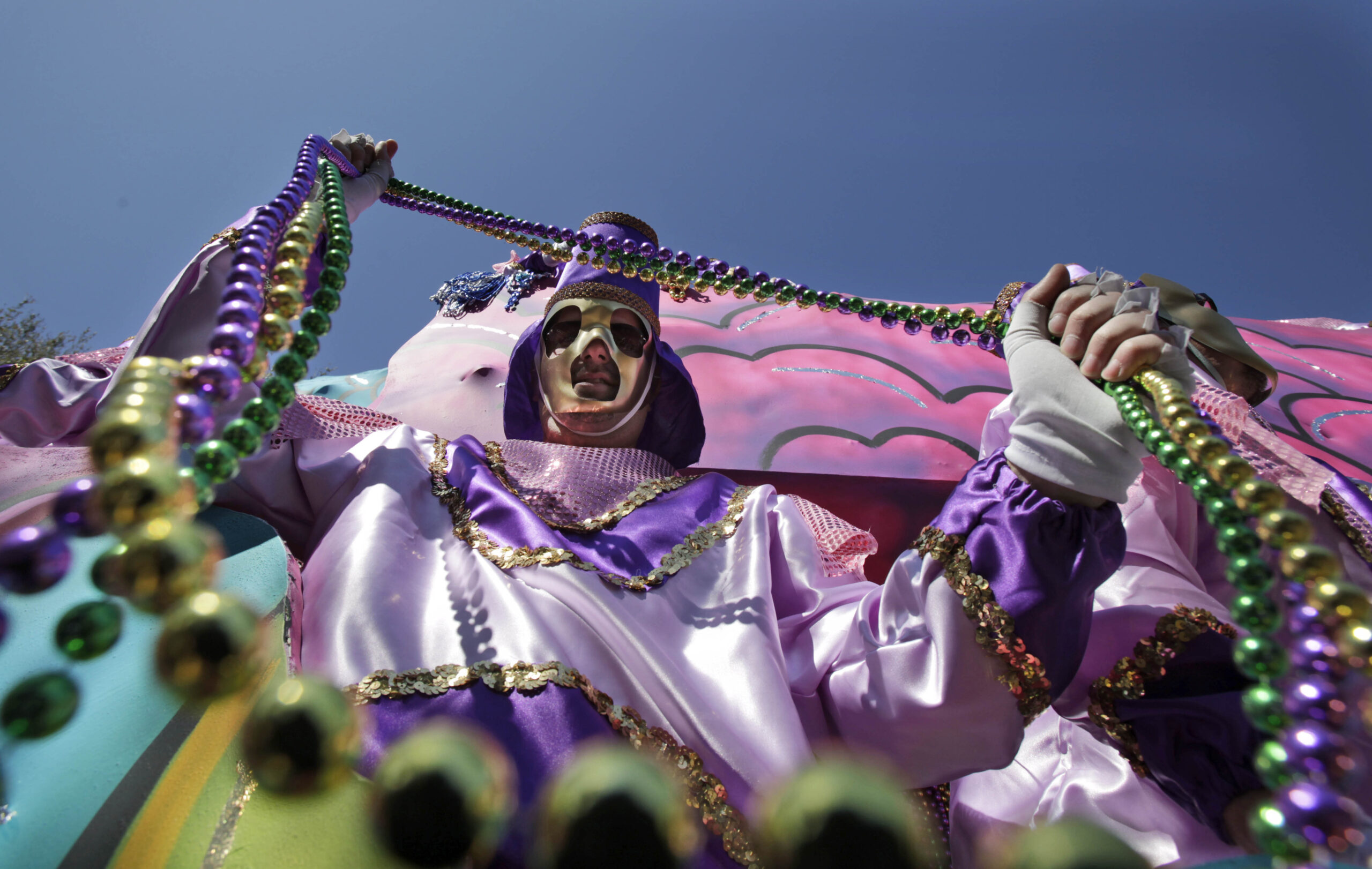 At Washington Mardi Gras, revelry and tension in an election year