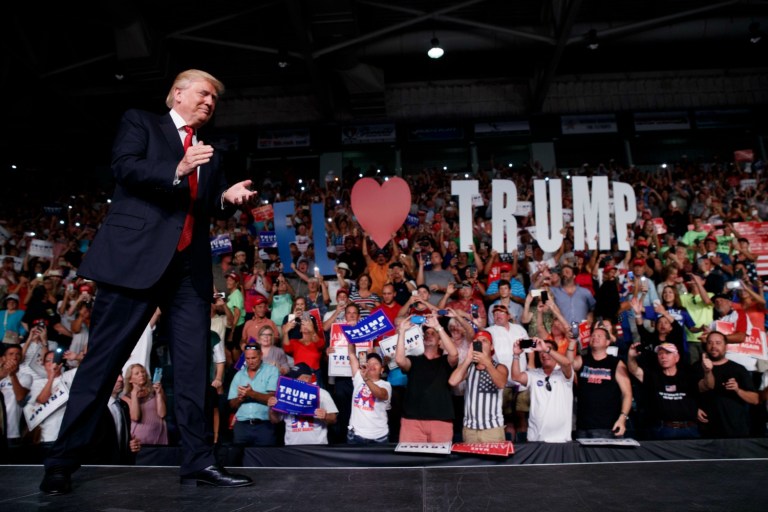 Donald Trump's campaign denied allegations by the Washington Post that it misused Trump Foundation funding, according to a statement issued late Tuesday. (AP Photo/ Evan Vucci)