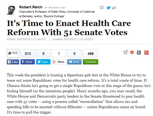 Reconciling Robert Reich on Reconciliation