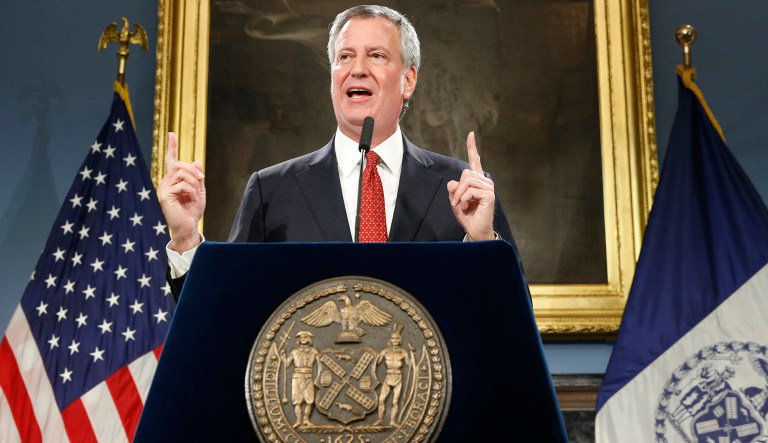 New York Mayor Bill de Blasio will speak at Progress Iowa's fifth annual Holiday Party on Dec. 19 and discuss the 