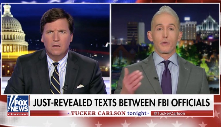 Rep. Trey Gowdy, R-S.C., said Thursday night that recently released emails between FBI officials show that there was an unmistakeable bias for Hillary Clinton and against President Trump during the 2016 election.
			(screenshot)