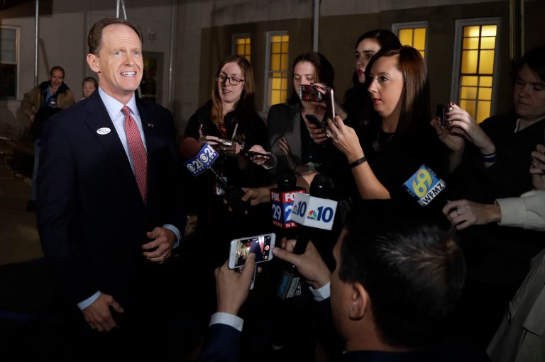 Pat Toomey was initially elected in the Republican wave of 2010 and was considered one of the most vulnerable GOP incumbents. (AP Photo)