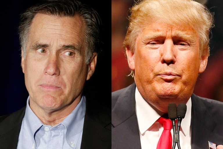 Trump used a Cleveland rally to attack his detractors, with Romney high on the list. (AP Photo/Gregory Bull)