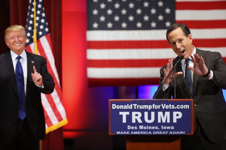 Santorum, who backed Rubio in the GOP primary after he dropped out, has been a supporter of Trump's since May. (AP Photo/Andrew Harnik)