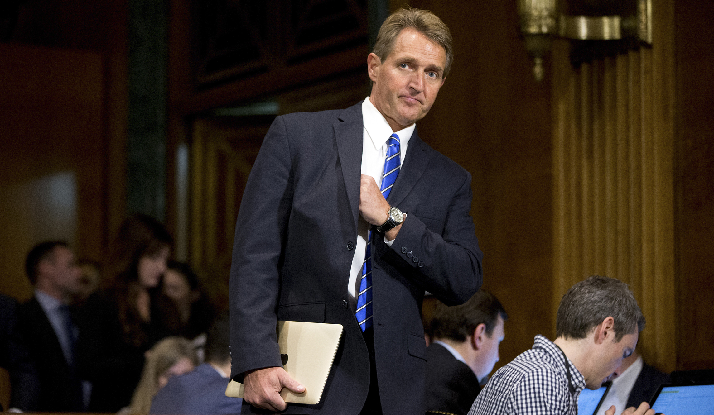 Jeff Flake offers rare defense of Trump over ‘Nambia’ flub