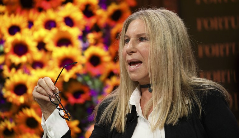 Entertainer Barbra Streisand speaks during the Fortune Most Powerful Women Summit in Dana Point, Calif., on Tuesday, Oct. 18, 2016.