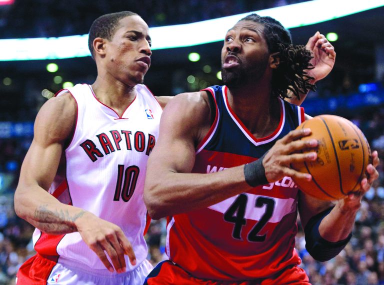 Frank Gunn/AP/Canadian Press
Nene finished with 11 points -- including nine in the fourth quarter -- and nine rebounds as the Wizards won their third straight game by beating the Raptors.