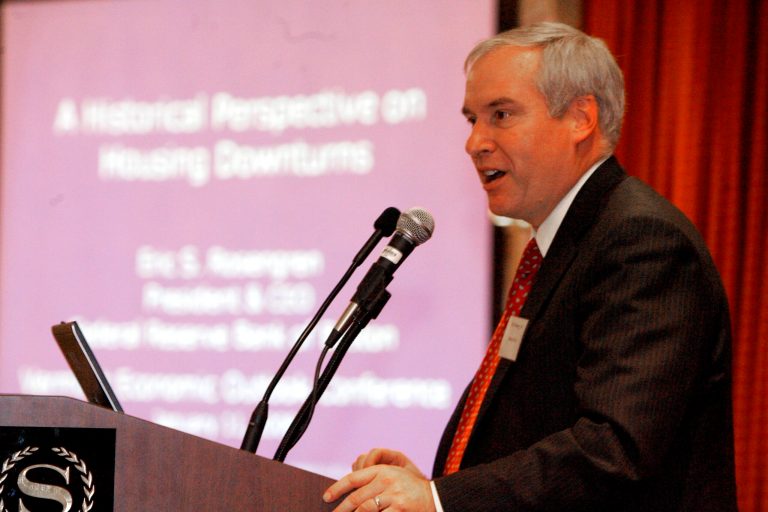 Eric Rosengren, one of three officials to dissent from the no-rate-hike decision Wednesday, cited recent job gains and rising inflation as reasons for the Fed to continue raising rates. (AP Photo)