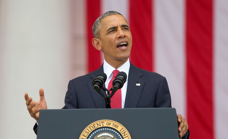 President Obama conveyed his deepest sympathies to Maj. Gen. John Thomson, the commanding general of the Army division in Fort Hood, Texas, over the nine deaths the post suffered in a training tragedy during a flash flood late last week. (AP Photo/Pablo Martinez Monsivais)