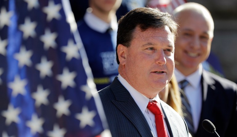 Rep. Todd Rokita, R-Ind., has recently launched a new campaign advertisement featuring firearms, the border wall, and more. Rokita is trying to unseat Democratic Sen. Joe Donnelly. (AP Photo/Darron Cummings)
