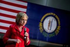 Clinton says protester misled by ‘Republican propaganda’