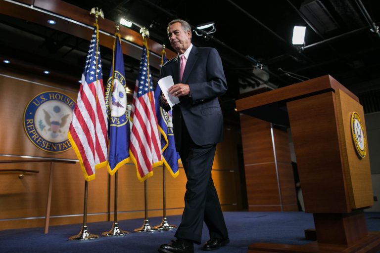 House Speaker John Boehner, R-OH, leaves his weekly press briefing on Capitol Hill, Thursday, June 11. 2015. (Graeme Jennings/Washington Examiner)