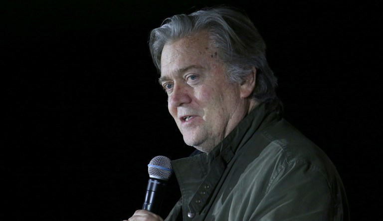 Bannon has been accused of embracing white nationalists, among other alt-right affiliated groups. (AP Photo/Mary Schwalm)