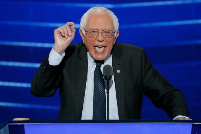 —œAny objective observer will conclude that, based on her ideas and her leadership, Hillary Clinton must become the next president of the United States,—&pound; Bernie Sanders said during his prime-time convention speech. (AP Photo)