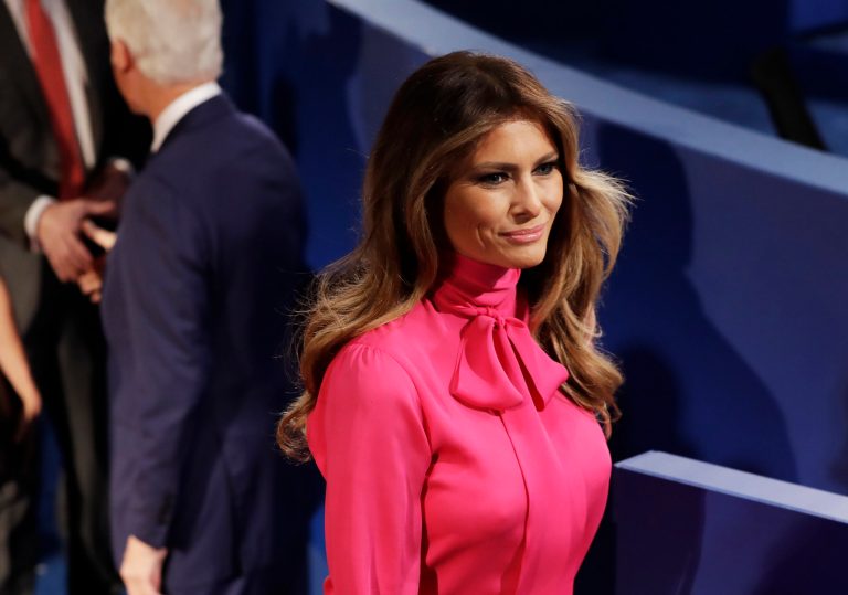Melania Trump asked openly why it was fine for the media to release nude photos from her days as a model, but not bring up the 41st president's past. (AP Photo)