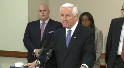 VIDEO: Pennsylvania Gov. Tom Corbett dodges education protesters