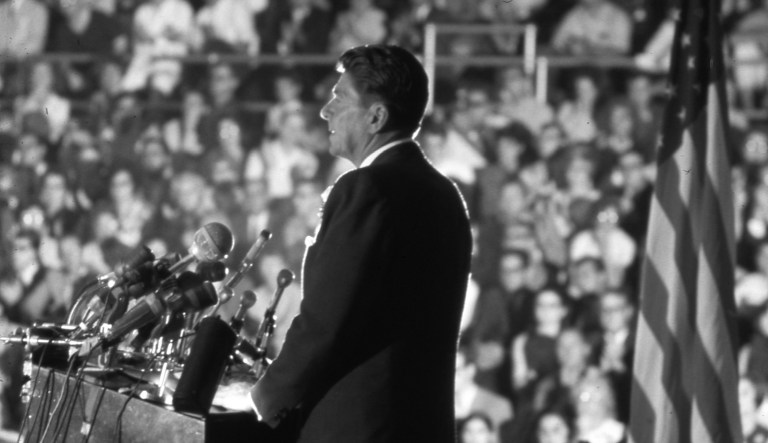 Presidential candidate and Governor Ronald Reagan, R-Calif., delivers his first White Paper speech in Honolulu, 