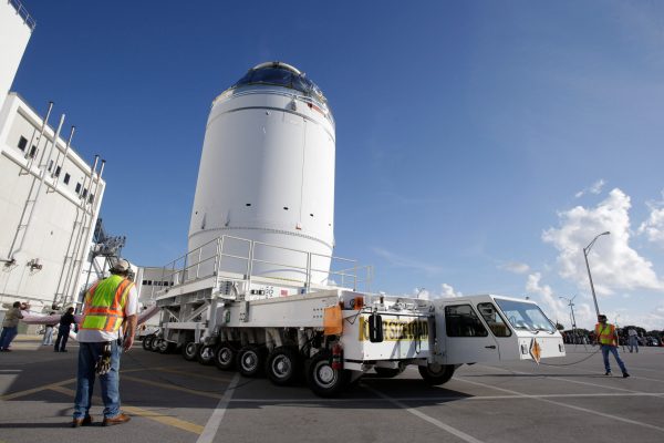 NASA’s newest human spacecraft on the move