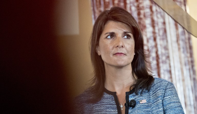 Nikki Haley, U.S. ambassador to the United Nations, waits to speak at the Americas Society/Council of the Americas conference at the U.S Department of State in Washington, D.C., on Tuesday, May 8, 2018.