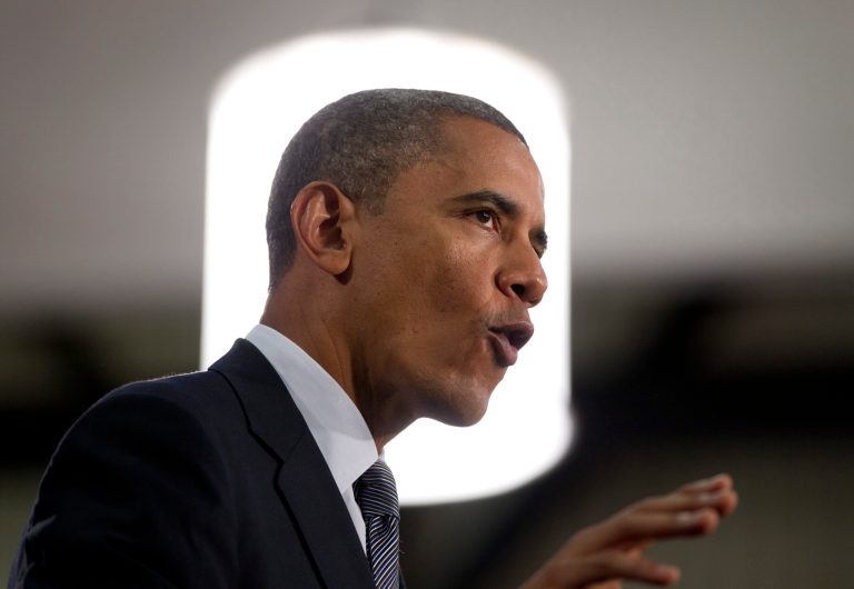   President Barack Obama speaks at Cuyahoga Community College in Cleveland, Thursday, June 14, 2012. (AP Photo/Carolyn Kaster)  