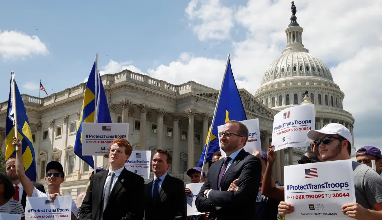 Five transgender service members are seeking in injunction on Trump's ban. (AP Photo/Jacquelyn Martin)