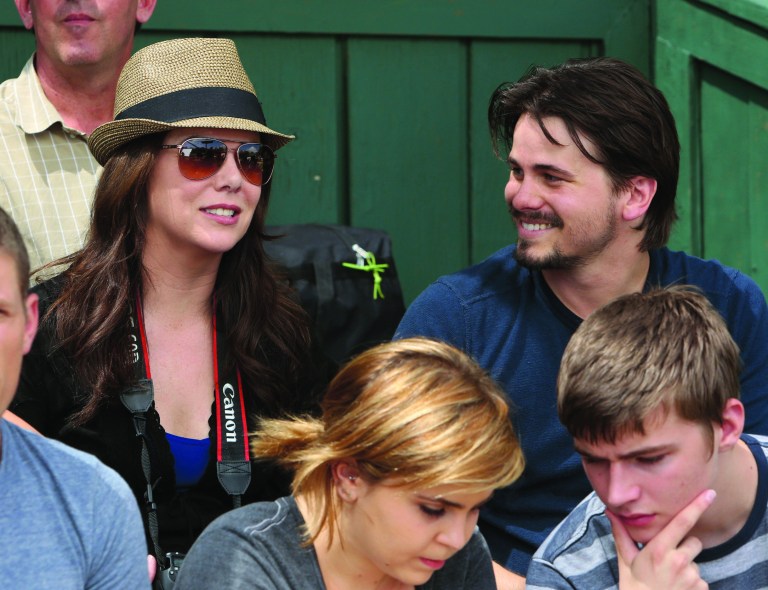 This image released by NBC shows Lauren Graham, left, and Jason Ritter in a scene from "Parenthood."  Ritter says working with Lauren Graham on NBC's Parenthood is one of the greatest experiences of his life. Ritter was introduced in the first season of Parenthood for a three-episode arc. It was written that he would date Sarah but they would soon break up, but the show's producers and writers were so impressed with Ritter's performance, they kept writing him into episodes. (AP Photo/NBC, Danny Feld)
