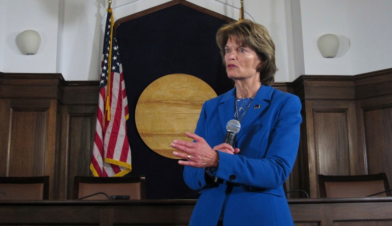 Sen. Lisa Murkowski, R-Alaska, says President Trump's steel tariffs could add $500 million to the cost of a planned export terminal. (AP Photo/Becky Bohrer)