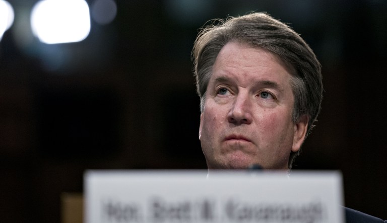 Brett Kavanaugh listens during a Senate Judiciary Committee confirmation hearing in Washington, D.C., U.S., on Sept. 7, 2018. 