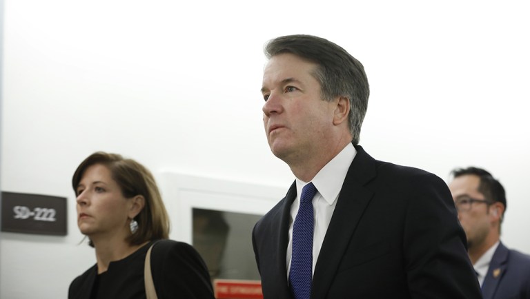 Brett Kavanaugh, U.S. Supreme Court associate justice nominee, arrives for a Senate Judiciary Committee hearing.