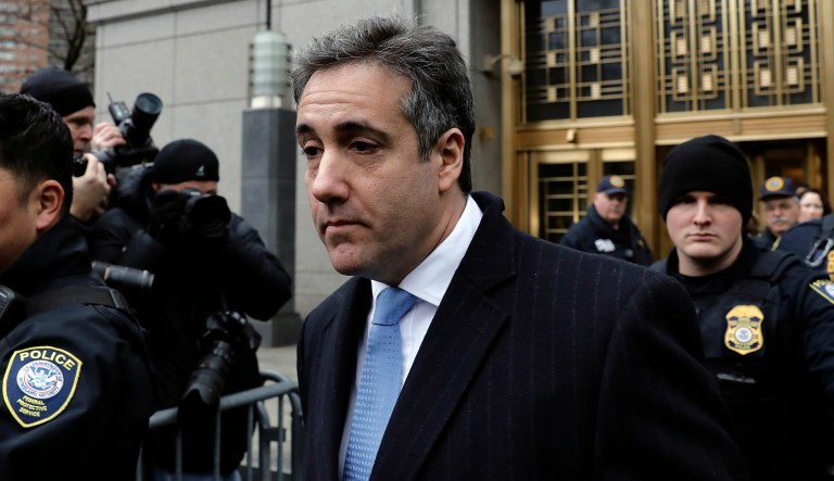 Michael Cohen, former personal lawyer to President Trump, exits federal court in New York, on Wednesday, Dec. 12, 2018.