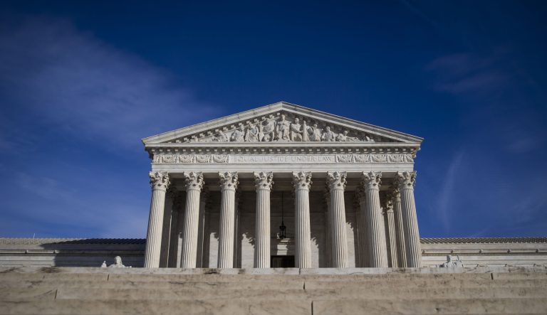 The U.S. Supreme Court building stands in Washington, D.C., U.S., on Tuesday, Jan. 22, 2019. 