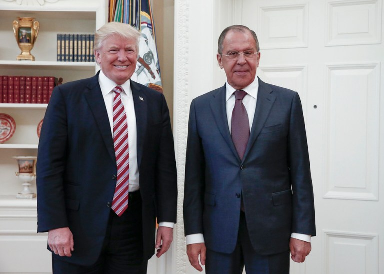 The May 21-23 survey found 44 percent of people think Russia attempted to influence the presidential election to help Donald Trump. (Russian Foreign Ministry Photo via AP)